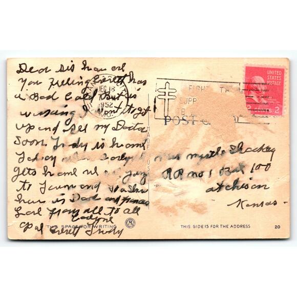 Vintage 1940s Linen Comic Postcard 'What Has She Got That I Haven't Got?' - Picture 2 of 2